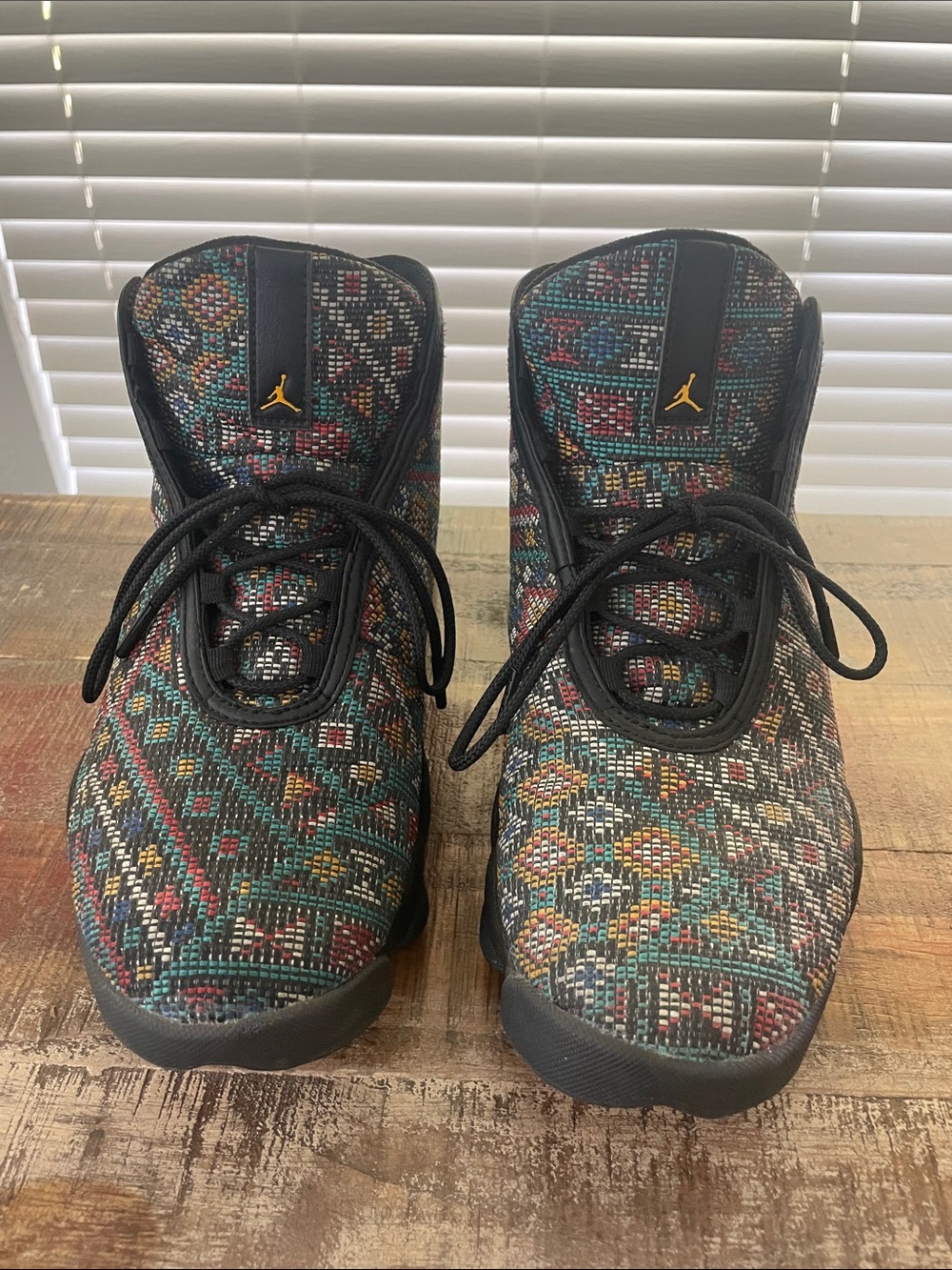 Jordan Multicolor Woven High-Top Sneakers with Black Accents